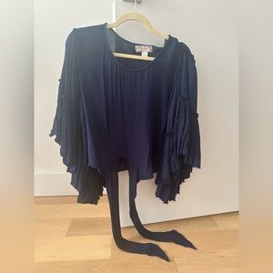 Band of gypsies medium crop top front knot shirt